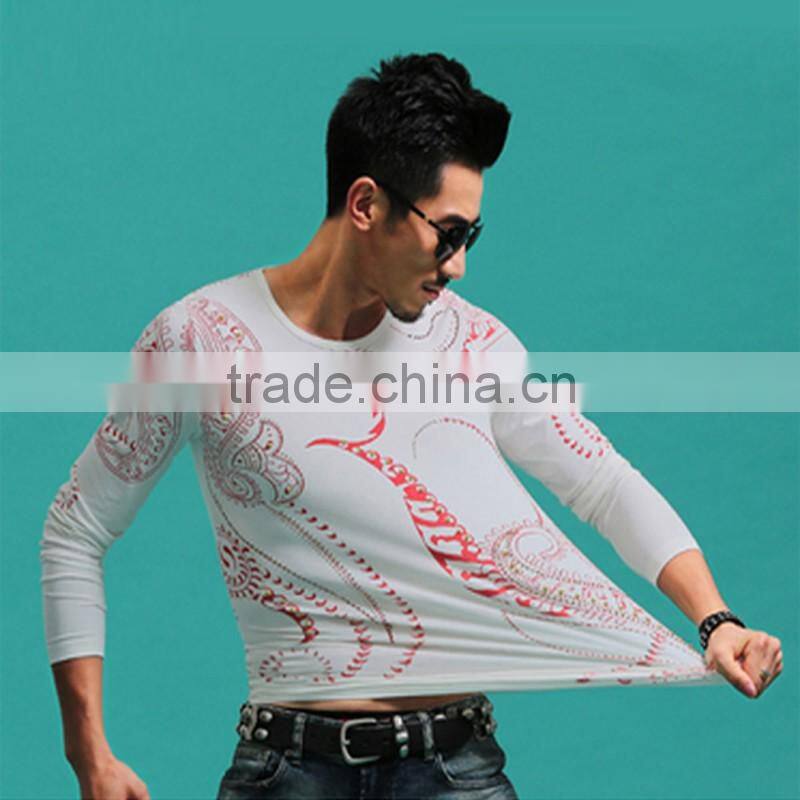 Fashion printed men's t shirts for men custom wholesale t shirt new design compressed tshirt gaungzhou apparel supplier