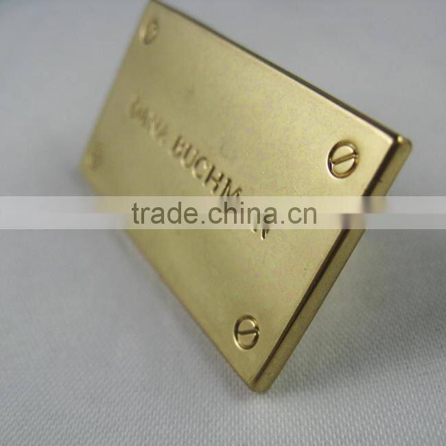 custom metal bag label