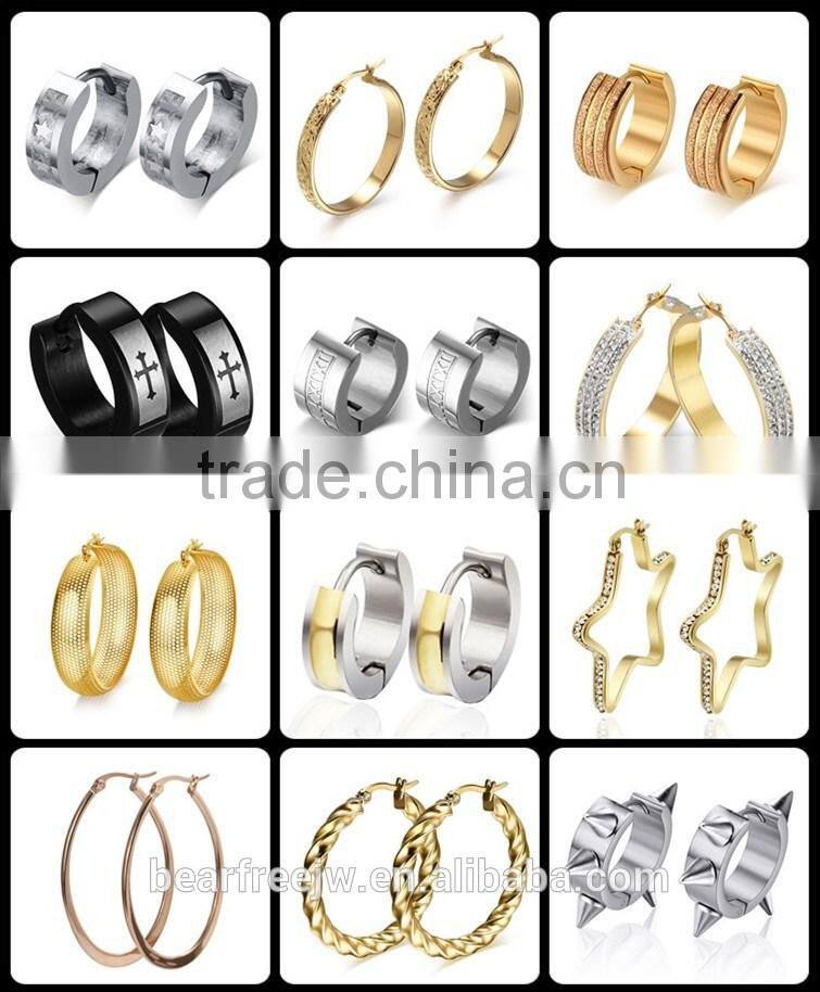 Factory Direct Price High Polished Stainless Steel Hoops Womens Mens Huggie Earrings