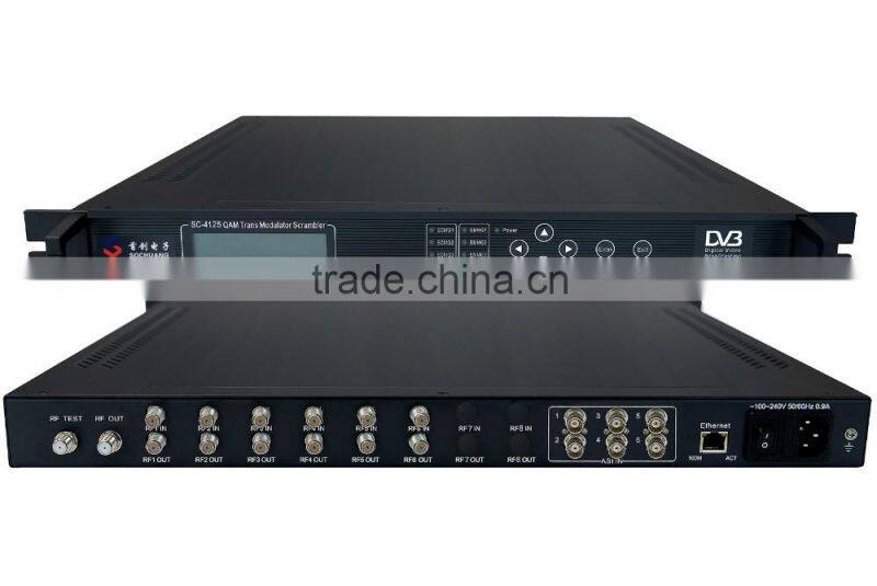 SC-4125 6*Tuner to 4*QAM Transmodulator MUX-Scrambler/frequency generator