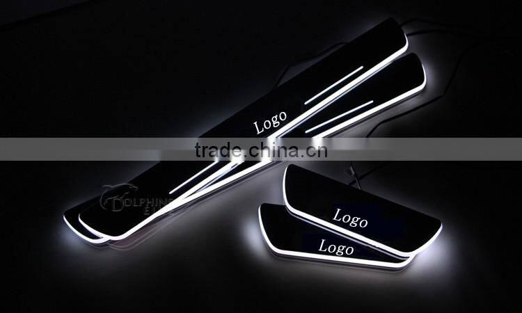 4 Pcs/Set Car LED Flash Door Sills Moving Scuff Plate White Blue Light Panel For Mazda 3th Axela 2014 2015