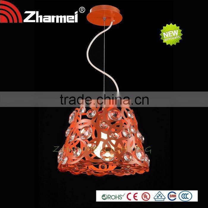 Red Modern Metal and Crystal E27 Pendant Lamp,Hanging Lamp