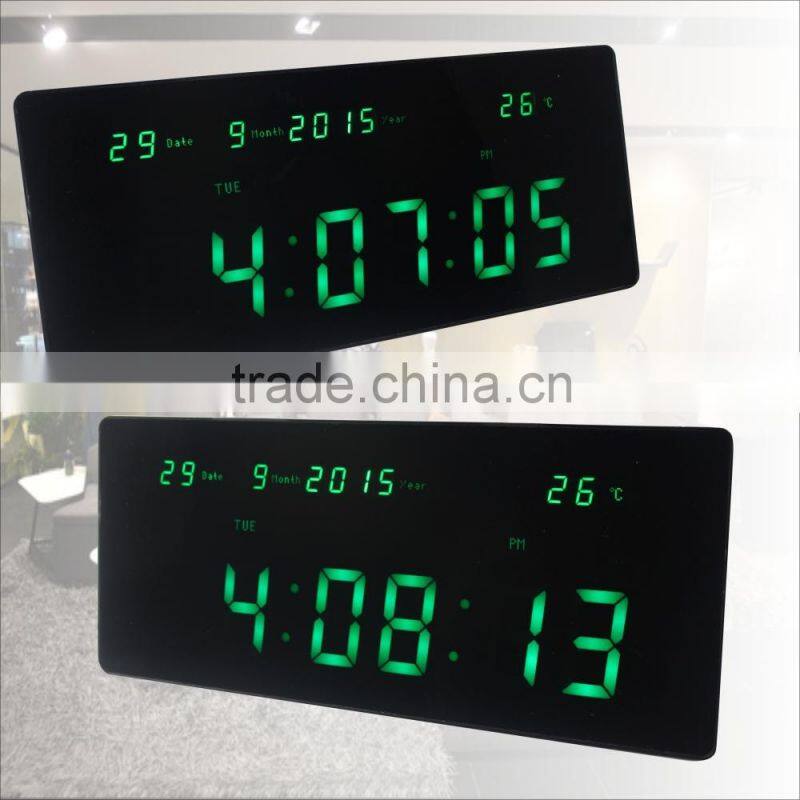 green color led number clock