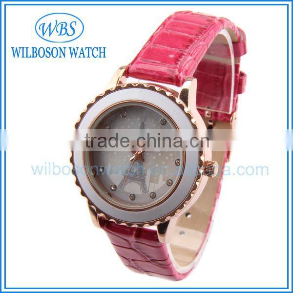 Cheap Price Leather Analog Quartz Watch Case For Lady
