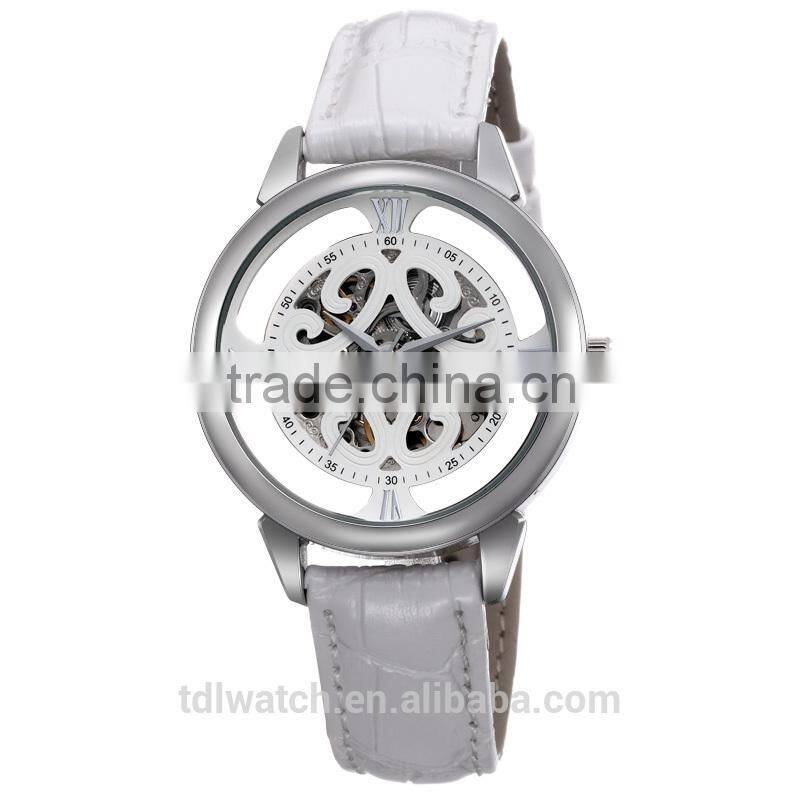 Genuine Leather Mechanical Skeleton Japan Movement Watch