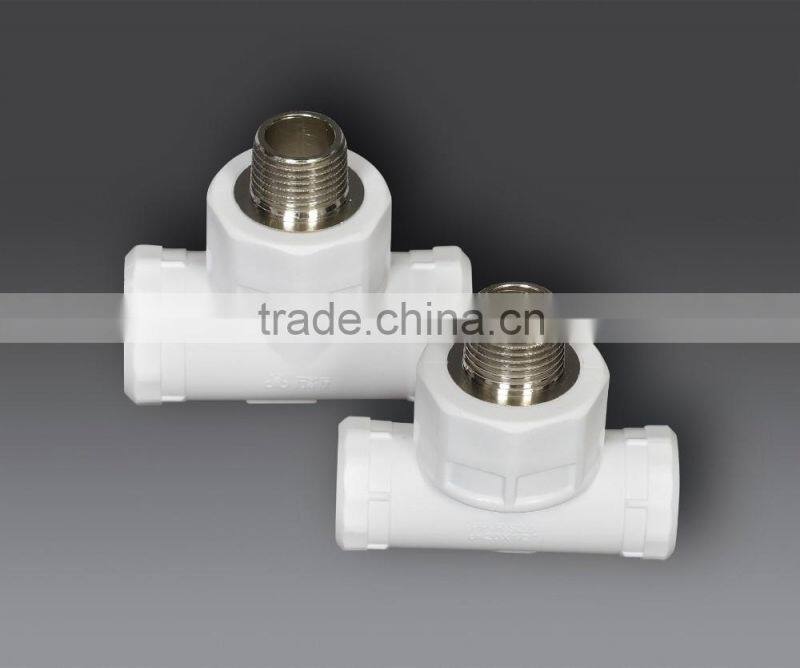white High Quality ppr fitting male thread tee