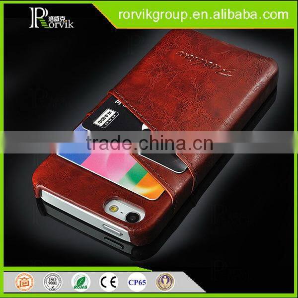 Premium PU Leather Surface Coated Non Slip Slim Fit PC Back Hard Case Cover for iPhone SE 5S 5