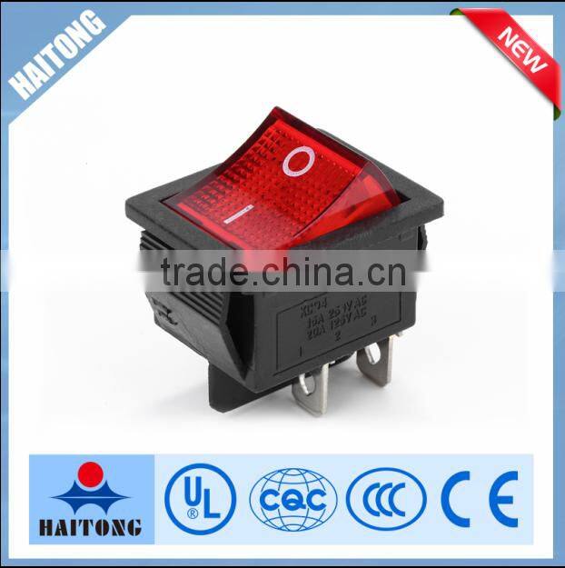2016 hot selling waterproof 4pin rocker switch with red light RS-608,4P high quality China supplier