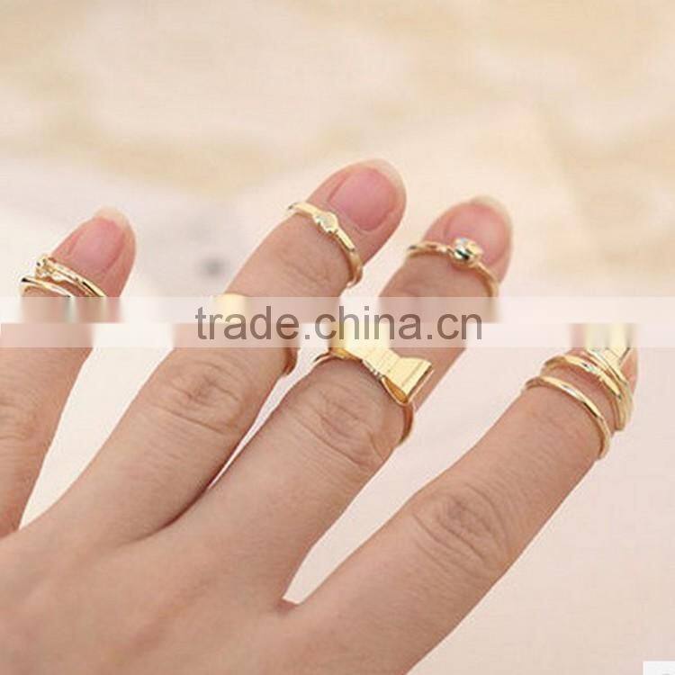 wonder 7pcs set gold filled settings models ring for women
