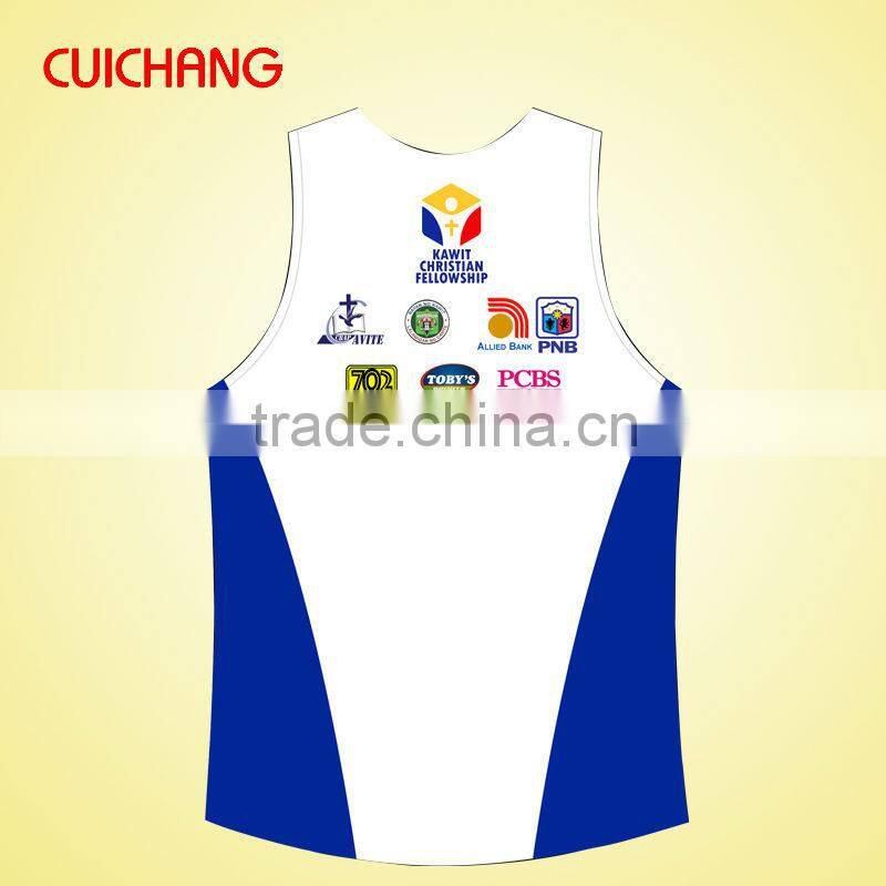 2014 running white custom singlet