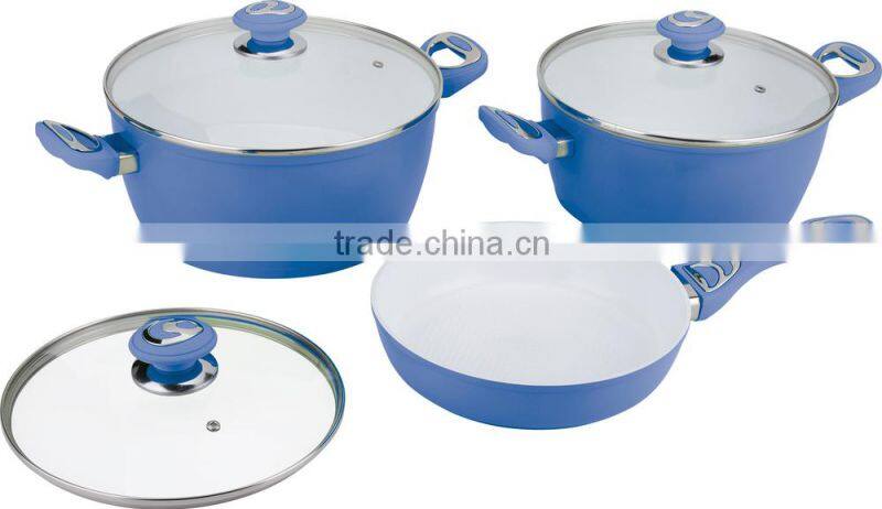 ALUMINUM FORGED CASSEROLE purple ceramic cookware set
