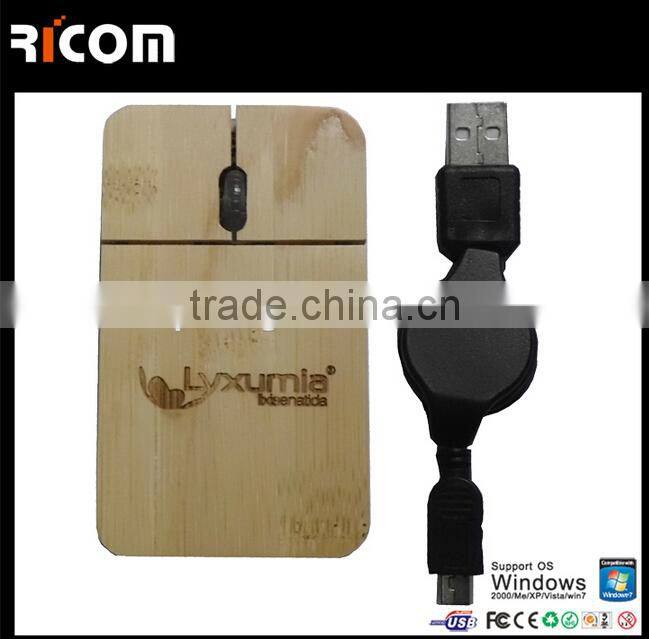 high quality ultra slim wooden mouse,computer wooden mouse,usb wooden mouse--Shenzhen Ricom