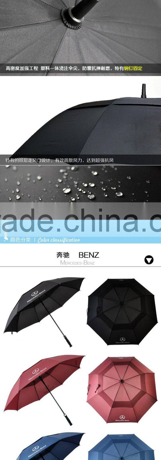 High quality windproof Pongee fabric custom printed types golf umbrellas