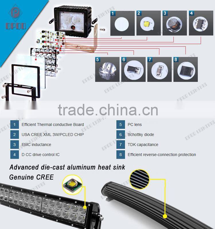 High end quality OSRAM hyper spot 480w 50 curved led light bar