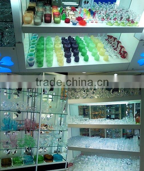 Pedestal decorative clear long stem candle holder glass