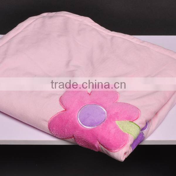 baby blanket Cartoon animal embroidered kids coral fleece blanket with bright color
