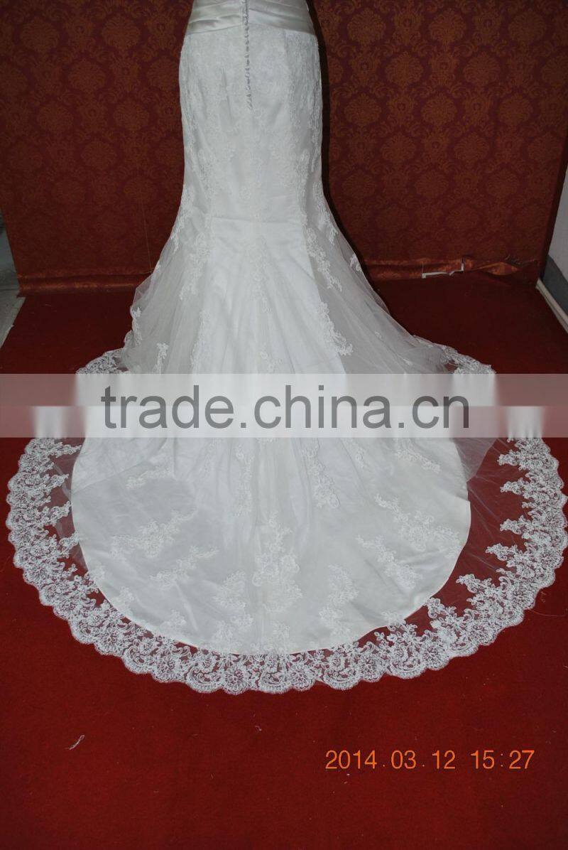 (MY0009) MARRY YOU High Neck V Back Lace Designer Muslim Bridal Gown Marry You China Factory Wedding Dress