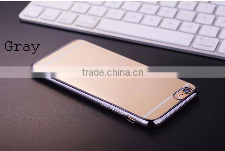 Manufacturer case for iphone 6 tpu case electroplate middle frame mirror case