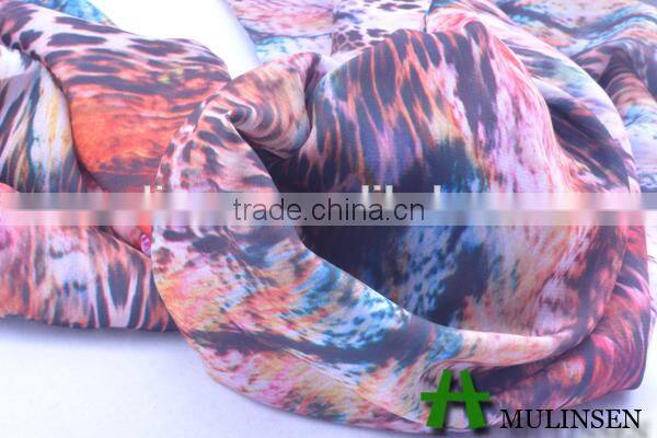Mulinsen textile 2015 hotsale printed polyester peach skin fabric