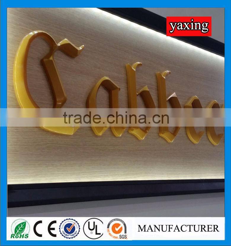 High quality illuminated acrylic led backlit letter sign