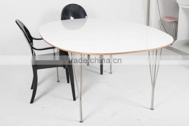 Made in China dining table replica Arne Jacobsen furniture Super Elliptical Table