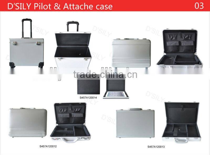 Sturdy Aluminum Padded Attache Case Silver Hard Briefcase S457A120012