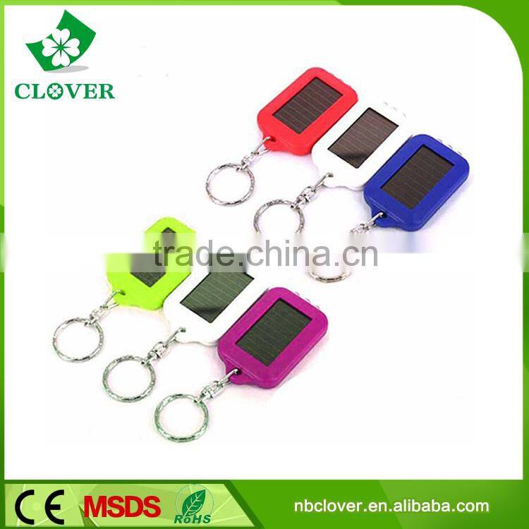 Colorful 3 led personalized mini solar keychain for promotion