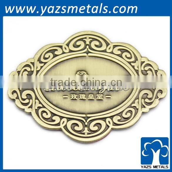 handbag logo metal label with legs