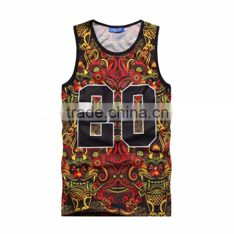 Yingzhong garment factory 2016 Summer Workout Sleeveless Vest Running Shirts Stringer basketball 23nmb print Tank Tops