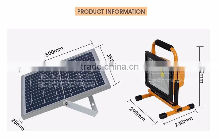 50w portable outdoor movable solar rechargeable led flood light