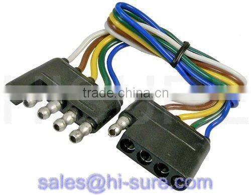 5 pin wiring harness plug connector, 5 pin wire connector, 5 way flat trailer connector