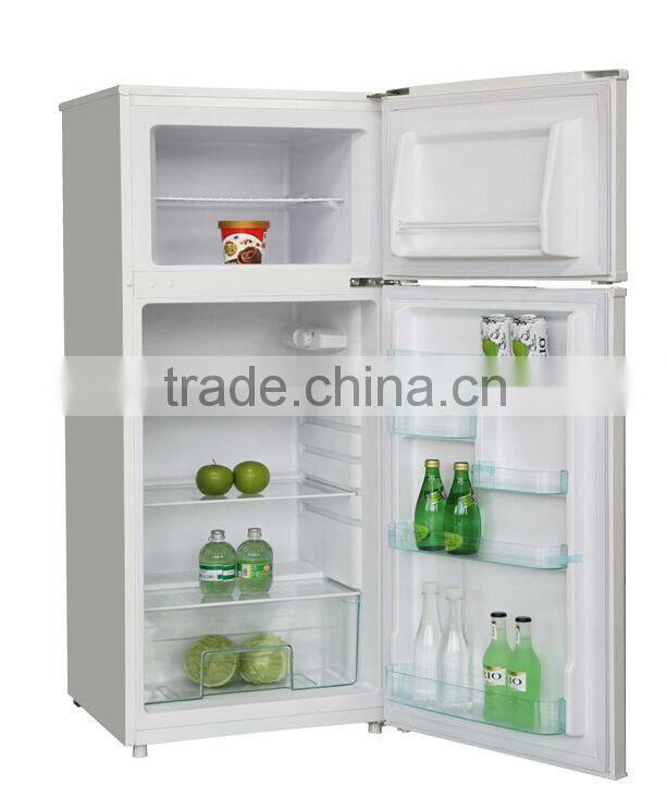 cheap and high quality double door compressor manual defrost refrigerator