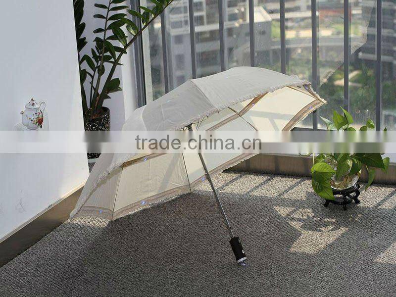 23"*8K led white umbrella with fancy design