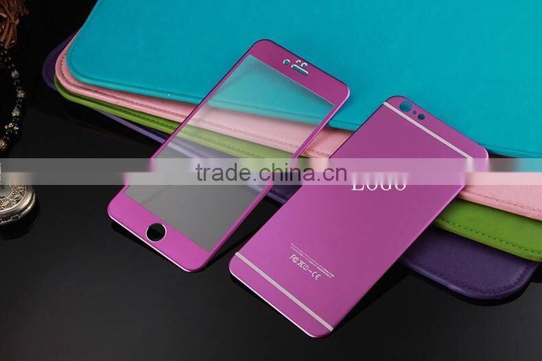 3D Full Cover Titanium Alloy Color Tempered Glass Screen Protector For iPhone 6 6plus