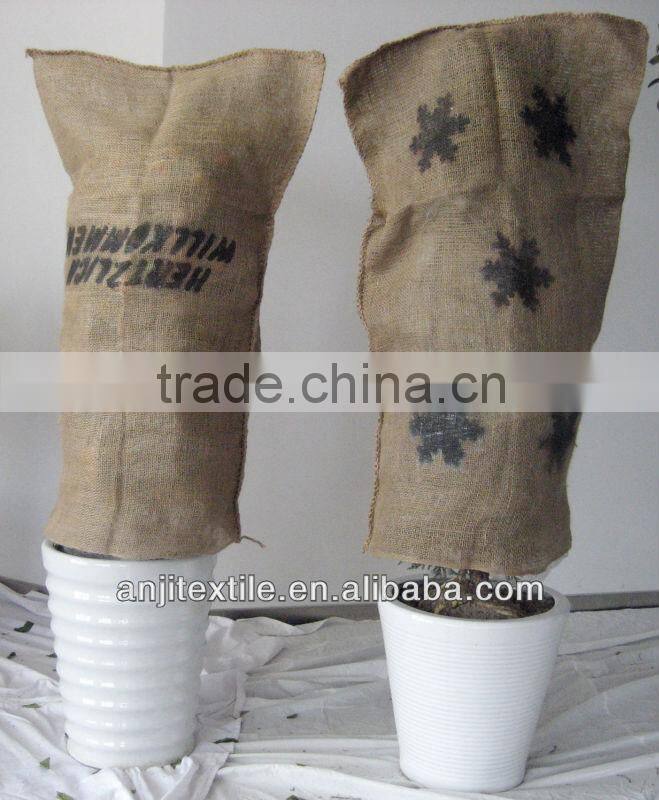 natural jute fabric/hot printed burlap ribbon