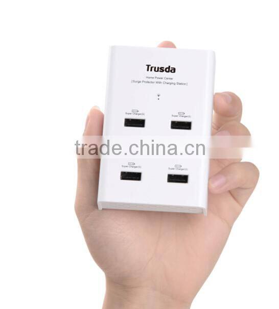 Multiple USB Charger 6 Port 72 Wat USB Desktop Rapid Charger (2.4A Max Per Port), Intelligent USB Travel Charger for smartphones