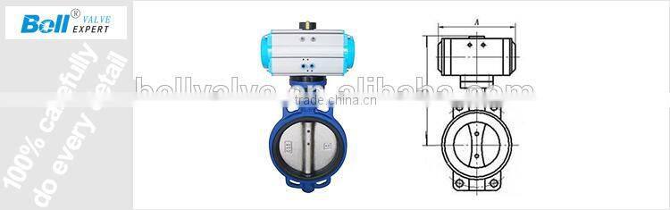 center line wafer connection pneumatic butterfly valve
