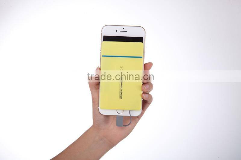 Fashion colored Extra Thin Power Bank 3000mah, Fast Phone Charger
