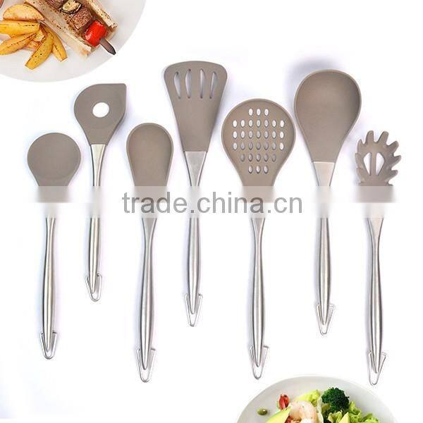 7-Piece Premium Silicone Kitchen Utensil Set With Stainless Steel handle