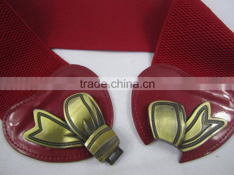 red ployester elastic belt snap buckle strech belt for dress