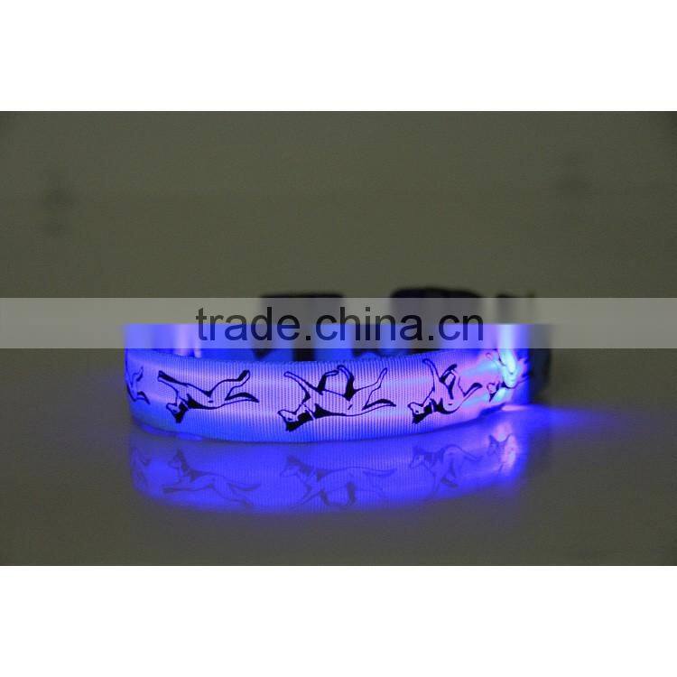 Chi-buy Lighted Dog Collar Custom LED Embroidered Dog Collar Free Shipping on order 49usd