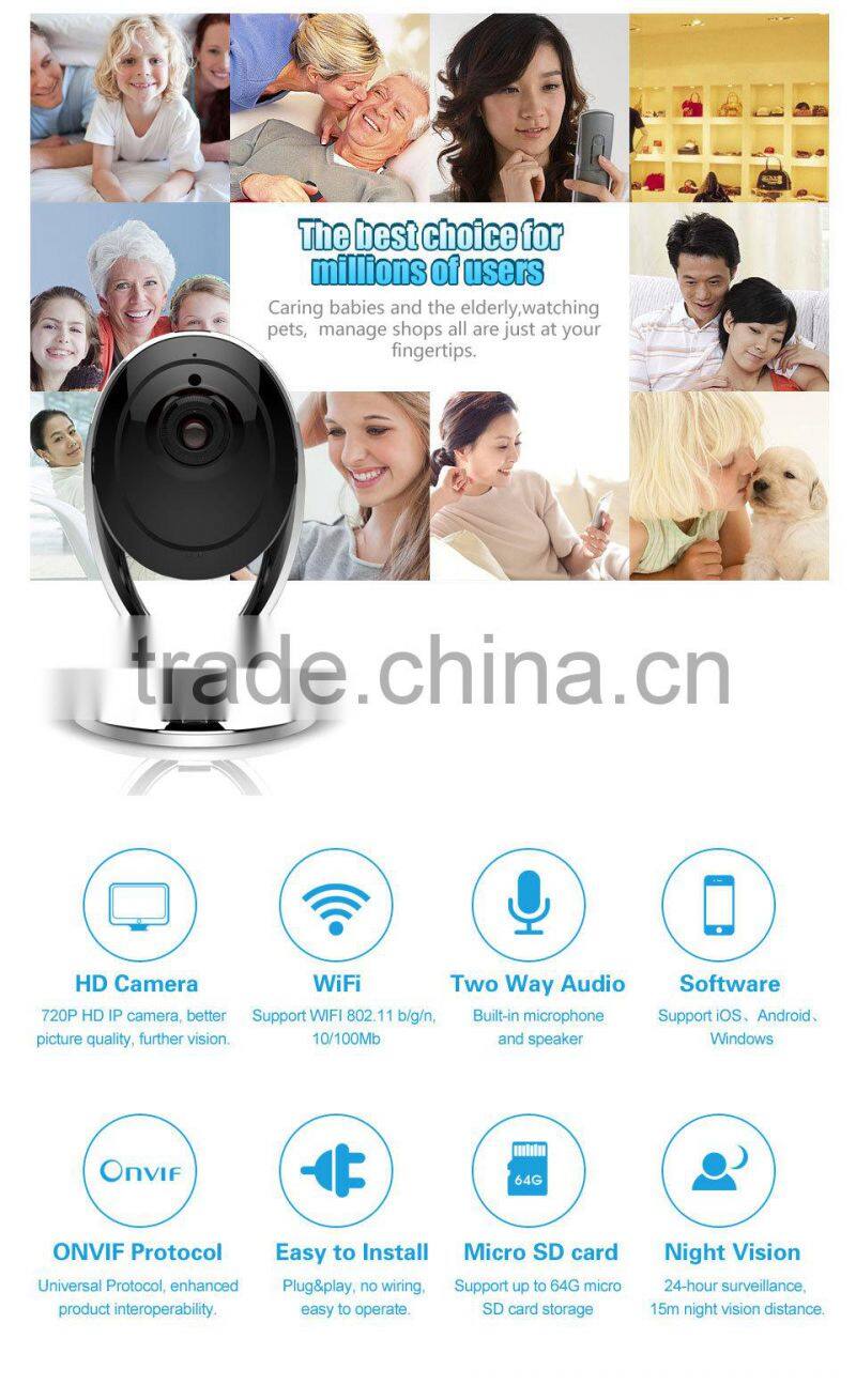 720P H.264 IR Motion Wifi H.264 2 way audio ip network baby cam camera