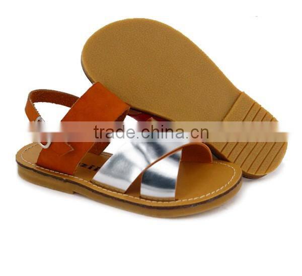 Choozii 2016 Fashion Open Toe Girls Leather Sandals with Flat Design