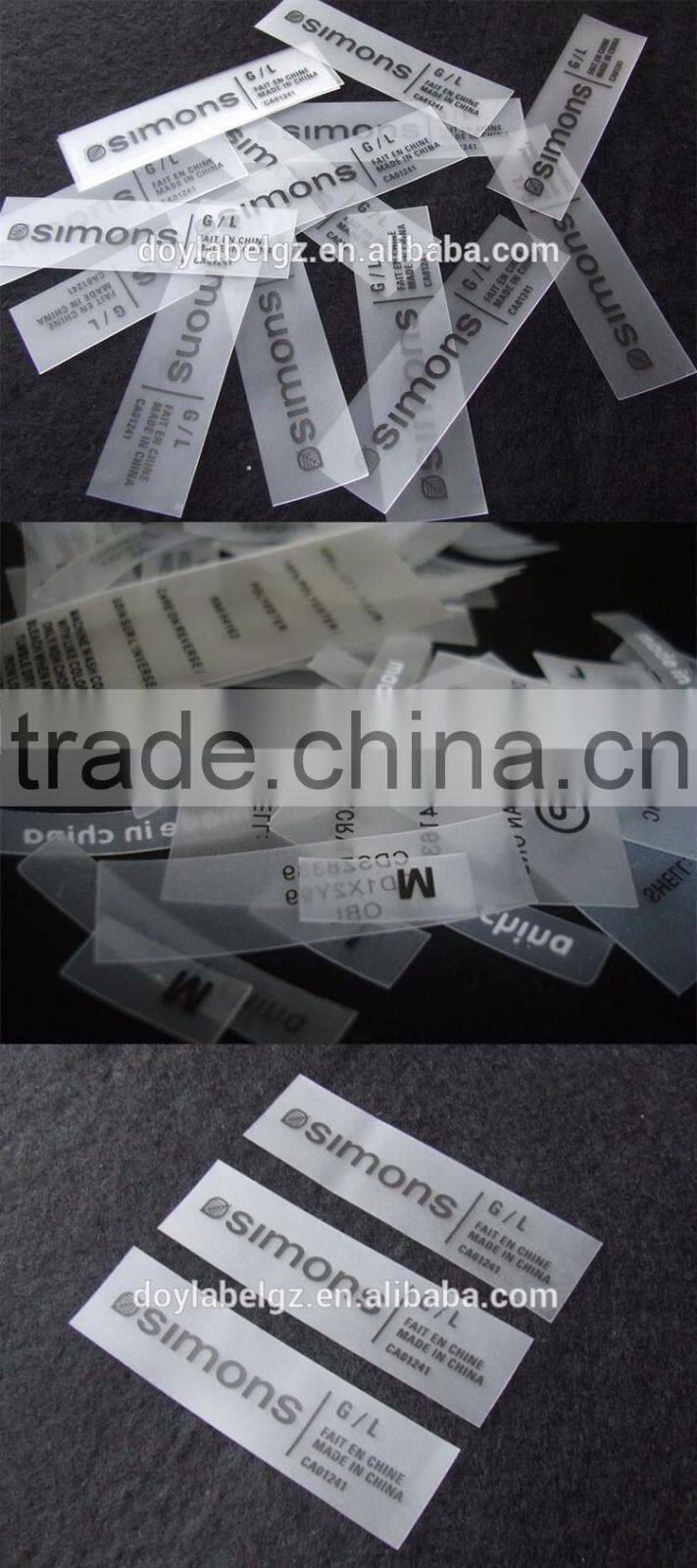 China factory sales cheap custom waterproof swimwear soft and thin TPU printed labels