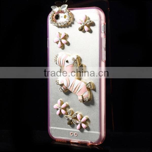 Bling 3D Diamond Rhinestone Crystal Case For Apple iPhone 6 4.7inch Mobile Phone Bags