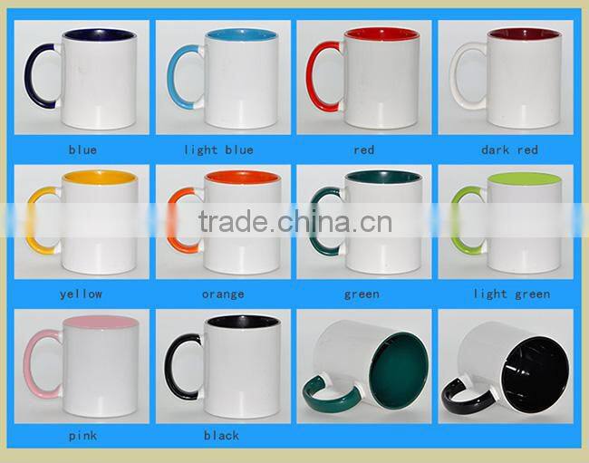 Sunmeta cheap high quality 11oz sublimation coated color coffee mug(SKB-06)