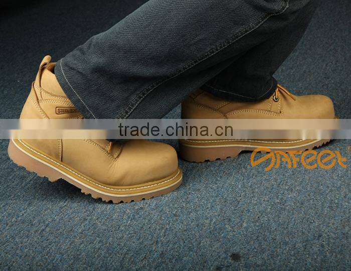Guangzhou welding safety boots with steel toe cap and steel mid sole safety shoe code lace up rubber safety boots SA-3206