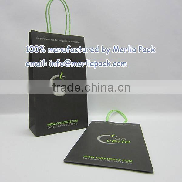 Electronics Kraft Paper Packaging Bags Mods e-cigarette liquid Accessoires Luxury Paper Twisted Handle Bag