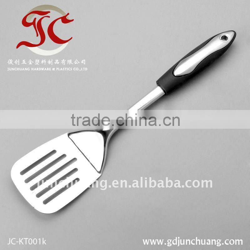 Rubber TPR handle stainless steel compost slotted turner