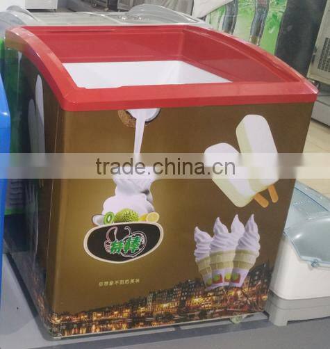 200L Sliding glass doors ice cream display chest freezer